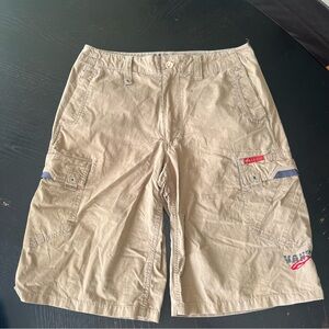 ✅ Vans Tan khaki Cargo Shorts with Blue Accents